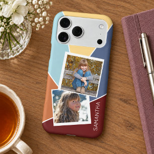 Custom Family Photos Geometric Mosaic Arr Pattern Iphone 18 Pro Max Case