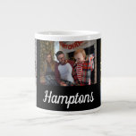 Custom. Family Photos. Giant Coffee Mug<br><div class="desc">Jumbo sized mug in Black,  with space to add 3 family photos of your choice. Your photos will automatically fit into the placeholder images. You can also add in the family surname,  for an extra personal touch.

Great family gift!</div>