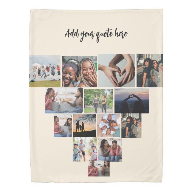 Custom Family Picture Bedding Keepsake Duvet Cover (Front)