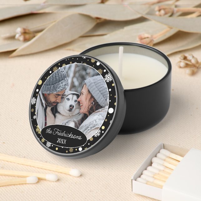 Custom Family Picture Christmas Personalized 2025 Mini Candle Favors (Insitu)