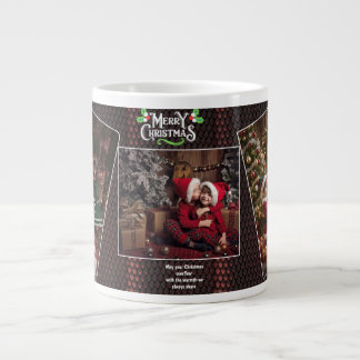 Custom Family Picture Gift with Merry Christmas  Giant Coffee Mug