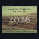 Custom Family Planner Christian Bible Church  Calendar<br><div class="desc">Vintage Holy Land Bible Scenes with New Testament Scripture Step back in time each month with this beautifully designed family calendar featuring rare vintage photographs of the Holy Land, captured in the 1800s. Each month showcases a different historic scene—ancient streets, sacred landmarks, and everyday life—restored with care to bring out...</div>
