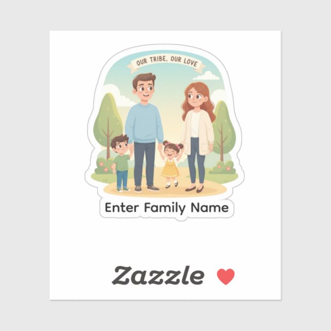 Custom Family Portrait Our Tribe Our Love Sticker (Sheet)
