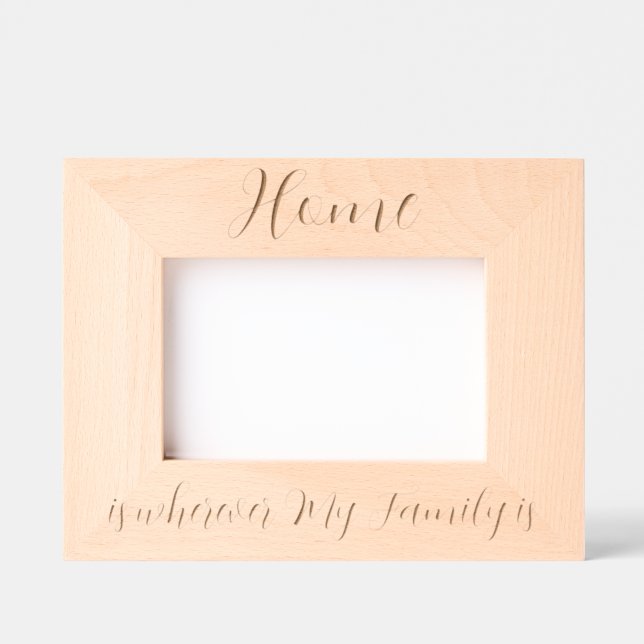 Custom Family Portrait Personalized Message Engraved Frames (Front)