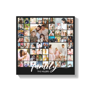 Custom Family Portrait Photo Collage 50 Pictures Canvas Print