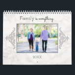 Custom Family Quotes and Photos Calendar<br><div class="desc">Elegant and festive calendar featuring individually designed template pages with family quotes,  sculpted ornamental deorations and floral embellishments on marble texture background.</div>