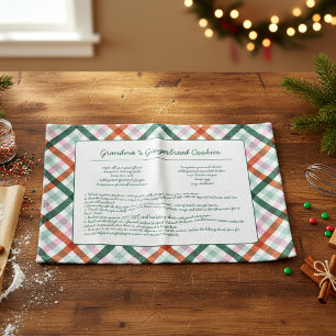 Custom Family Recipe Christmas Kitchen Towel