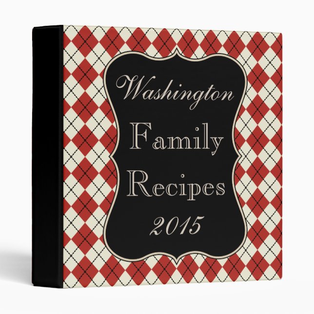 Custom Family Recipe Cookbook Kitchen Binder Gift (Front/Spine)