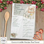 Custom Family Recipe Keepsake Rustic Baking Kitchen Towel<br><div class="desc">Bake up a batch of Grandma's favorite cookies using her recipe printed on this beautifully personalized keepsake heirloom rustic tea towel. Always have her favorite recipe on hand to bake up a batch of Grandma's or Mom's cookies for family, friends, or gifts. You can edit the design for recipes from...</div>