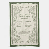 Custom Family Recipe Kitchen Towel Keepsake