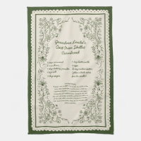Custom Family Recipe Kitchen Towel Keepsake