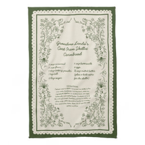 Custom Family Recipe Kitchen Towel Keepsake