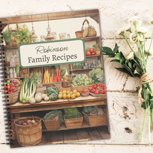 Custom Family Recipe Vegetable Farm Fresh Notebook