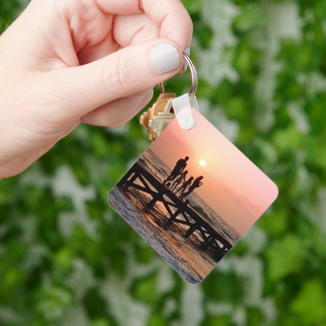 Custom Family Reunion 2-Sided Minimalist Keepsake  Keychain (Hand)
