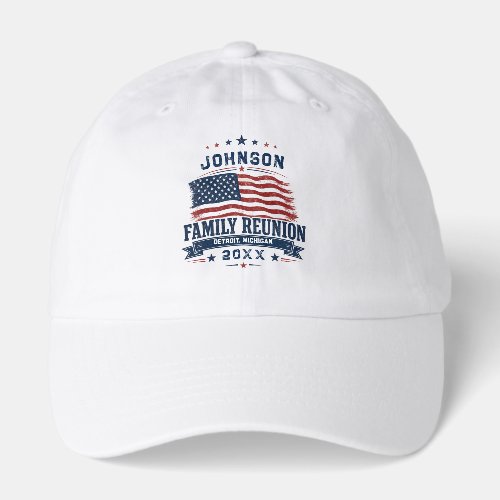 Custom Family Reunion American Flag Hat