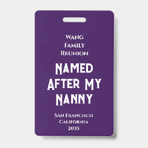 Custom Family Reunion Badge