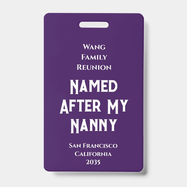 Custom Family Reunion Badge (Front)