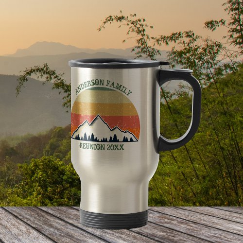 Custom Family Reunion Beautiful Vintage Sunset Travel Mug