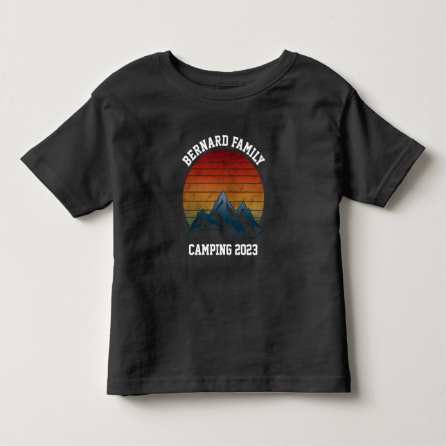 CUSTOM FAMILY REUNION CAMPING SUNSET MOUNTAIN TRIP TODDLER T-SHIRT (Front)