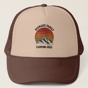 CUSTOM FAMILY REUNION CAMPING SUNSET MOUNTAIN TRIP TRUCKER HAT