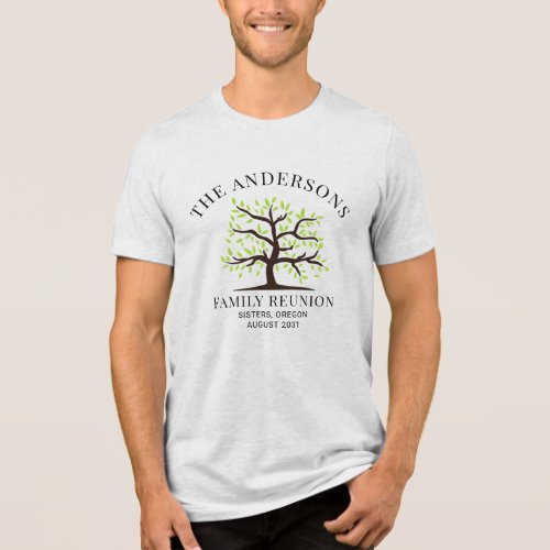 Custom Family Reunion Genealogy Tree Matching Tri_Blend Shirt