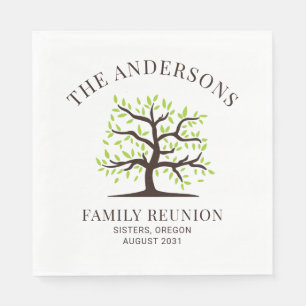 Custom Family Reunion Genealogy Tree Paper Napkins
