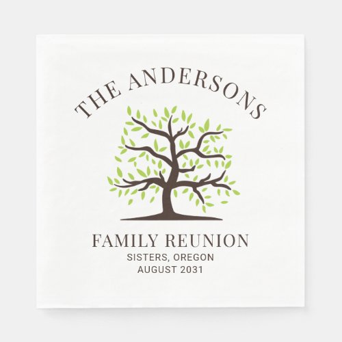 Custom Family Reunion Genealogy Tree Paper Napkins