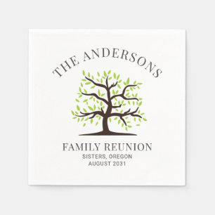 Custom Family Reunion Genealogy Tree Paper Napkins