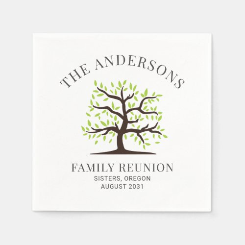 Custom Family Reunion Genealogy Tree Paper Napkins