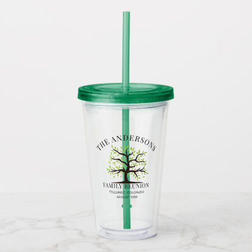 Custom Family Reunion Genealogy Tree Party Acrylic Tumbler