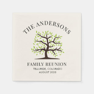 Custom Family Reunion Genealogy Tree Party Paper Napkins