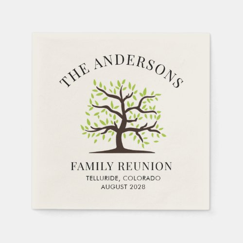 Custom Family Reunion Genealogy Tree Party Paper Napkins