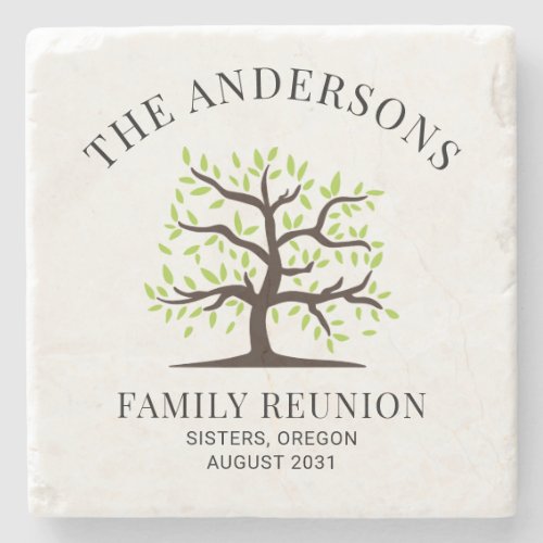 Custom Family Reunion Genealogy Tree Stone Coaster