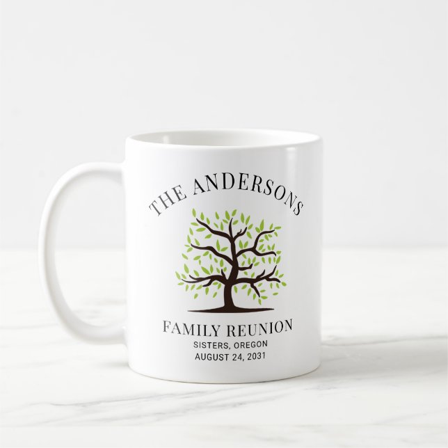 Custom Family Reunion Genealogy Tree With Date Coffee Mug (Left)