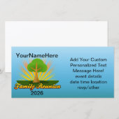 Custom Family Reunion, Green Tree with Sun Rays (Front/Back)