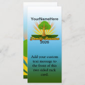 Custom Family Reunion, Green Tree with Sun Rays (Front/Back)