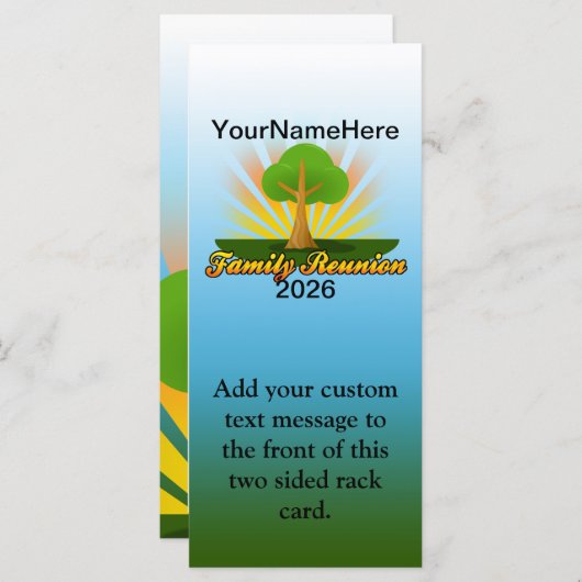 Custom Family Reunion, Green Tree with Sun Rays (Front/Back)
