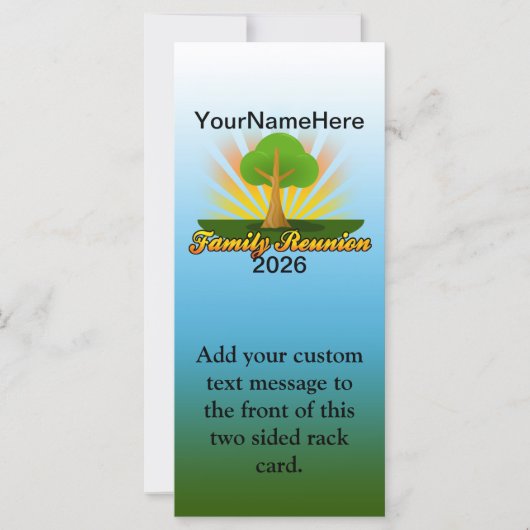 Custom Family Reunion, Green Tree with Sun Rays (Front)