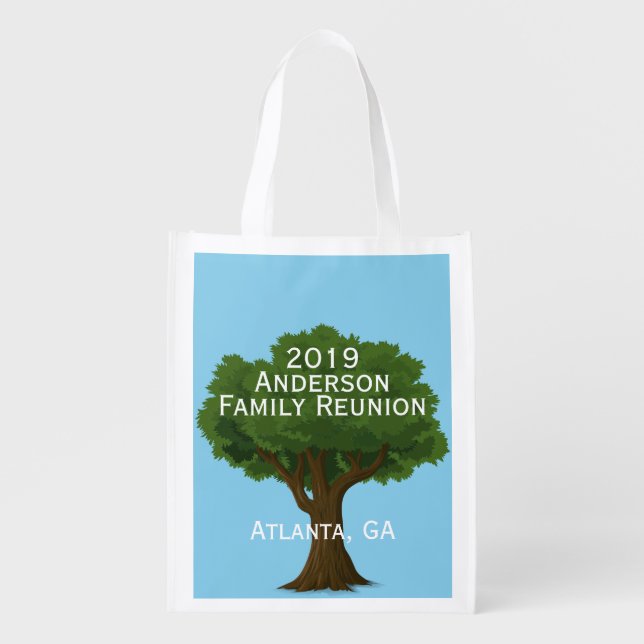 Custom Family Reunion Grocery Bag (Front)