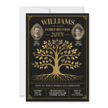 Custom Family Reunion Invite, Vintage Family Tree