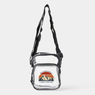 Custom Family Reunion Mountain Sunset Clear Crossbody Bag