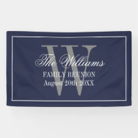 Custom family reunion party banner sign with name