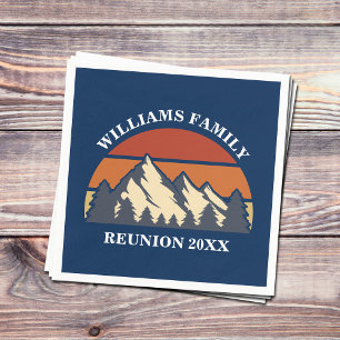 Custom Family Reunion Party Blue Mountain Sunset Napkins