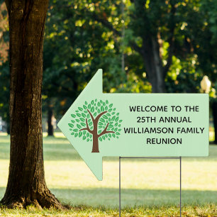 Custom Family Reunion Party Welcome Arrow Yard Sign