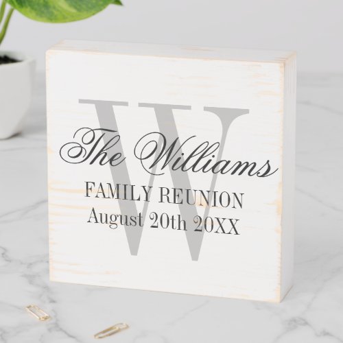 Custom family reunion party wooden box sign