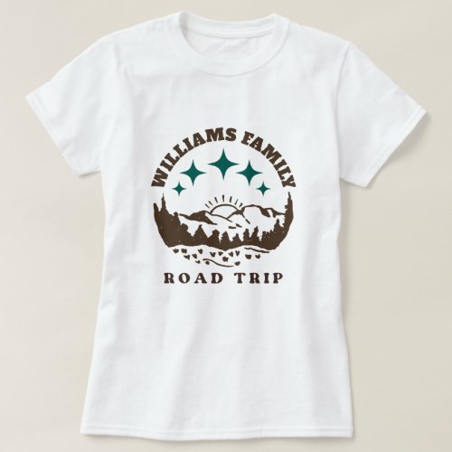 custom Family Reunion Road Trip mountain brown  T_Shirt
