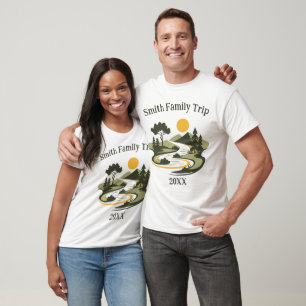 Custom Family Reunion Road Trip Mountain Sunset T-Shirt