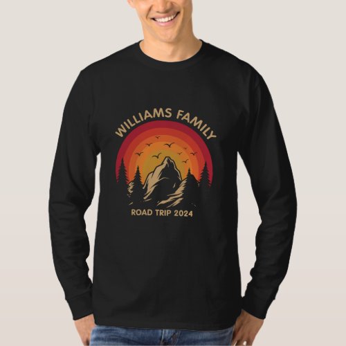 Custom Family Reunion Road Trip Mountain Sunset T_Shirt