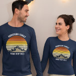 Custom Family Reunion Road Trip Sunset Long Sleeve T-Shirt<br><div class="desc">This cool orange vintage sunset over rocky mountains in nature makes a great image for a set of customized t-shirts for a family reunion, road trip, or summer vacation. Commemorate your holiday week with matching tees for mom, dad, brother and sister. Just add your own last name and the year...</div>