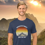 Custom Family Reunion Sunset Mountain Road Trip Tri-Blend Shirt<br><div class="desc">This cool orange vintage sunset over rocky mountains in nature makes a great image for a set of customized tri-blend t-shirts for a family reunion, road trip, or summer vacation. Commemorate your holiday week with matching tees for mom, dad, brother and sister. Just add your own last name and the...</div>